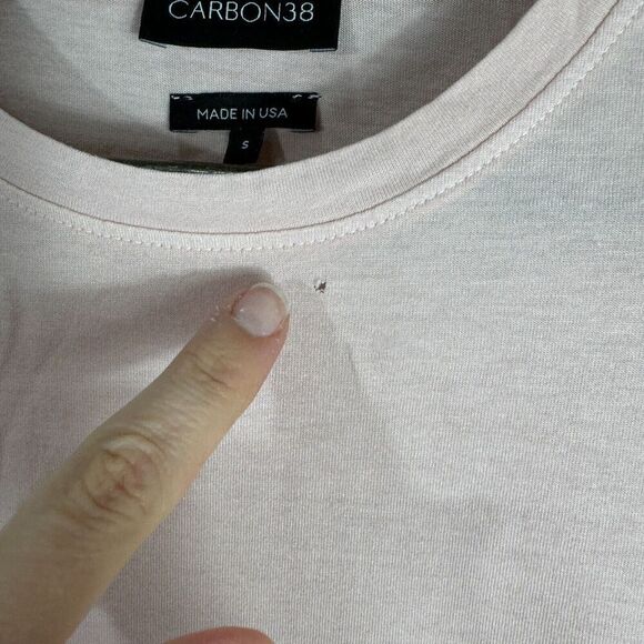 Carbon38 Tee-Shirt Womens Size Small Lotus Ruched Short Sleeve Crew Cotton Modal - Picture 5 of 11